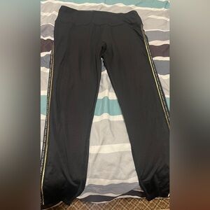 BIG SALE(4 for $30)- Bebe Black Joggers with Gold Logo Side Tape